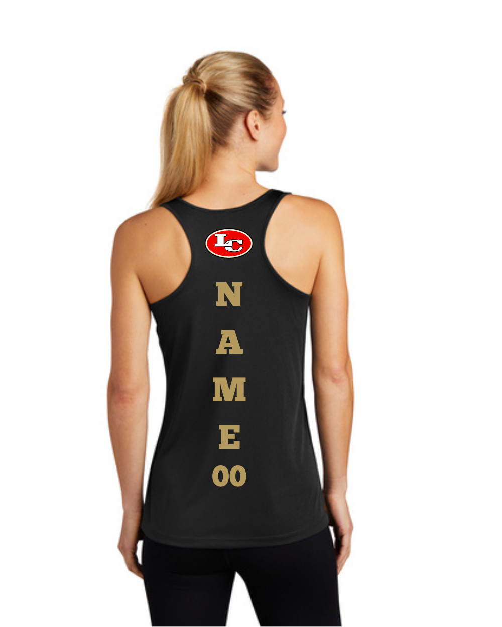 League City 49ers- LC 49ers Football- Ladies Tanktop-Black