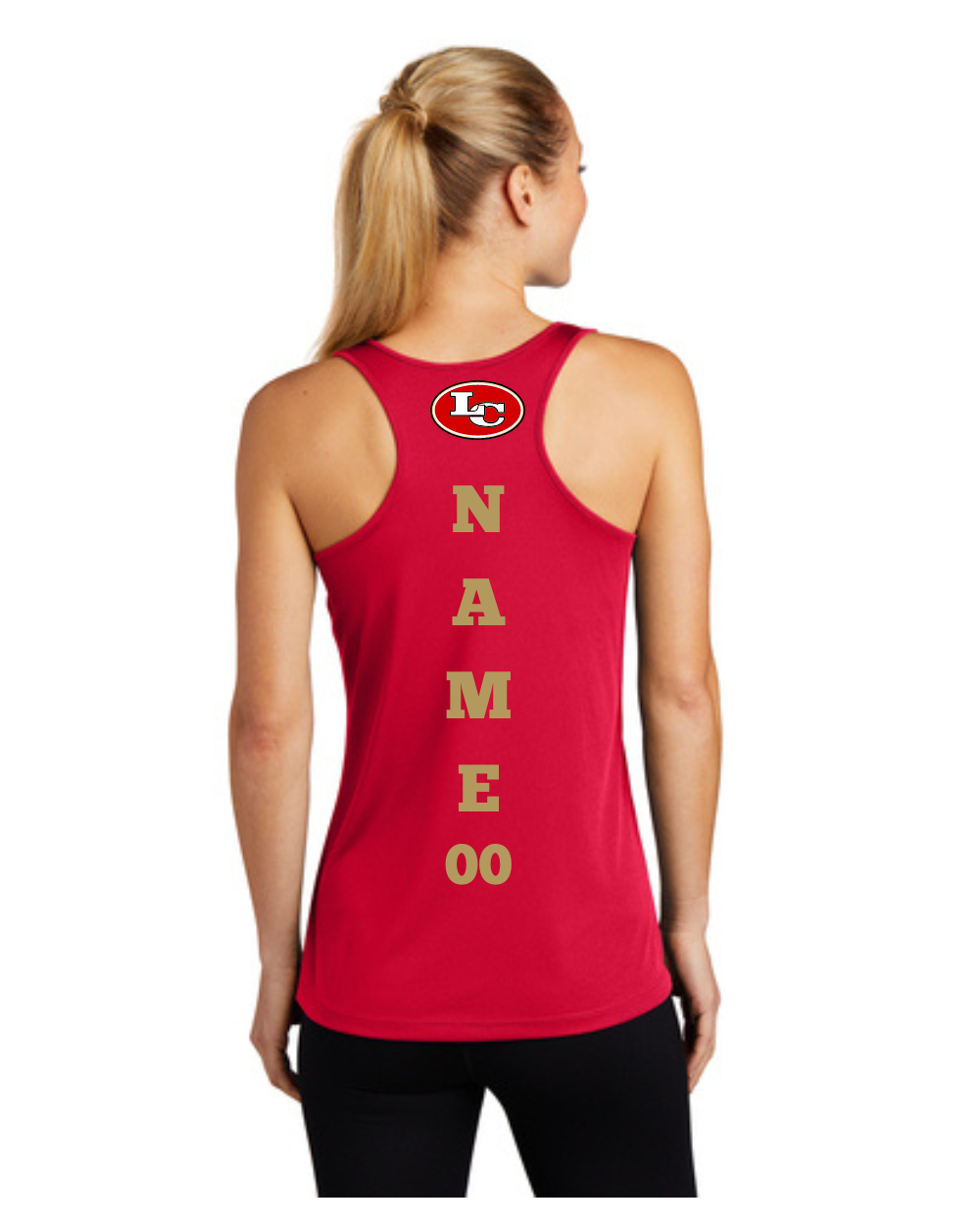 League City 49ers- LC 49ers Football- Ladies Tanktop- Red