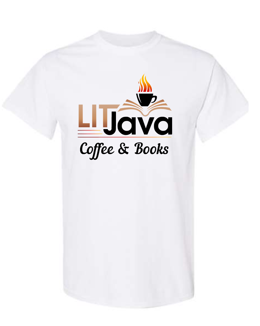 Lit Java - Full Front Logo Tee-  White