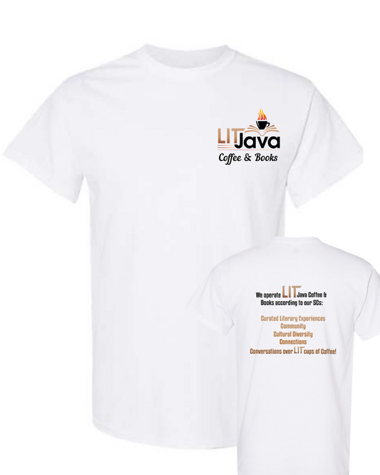 Lit Java - 5C's Logo  Tee-  White