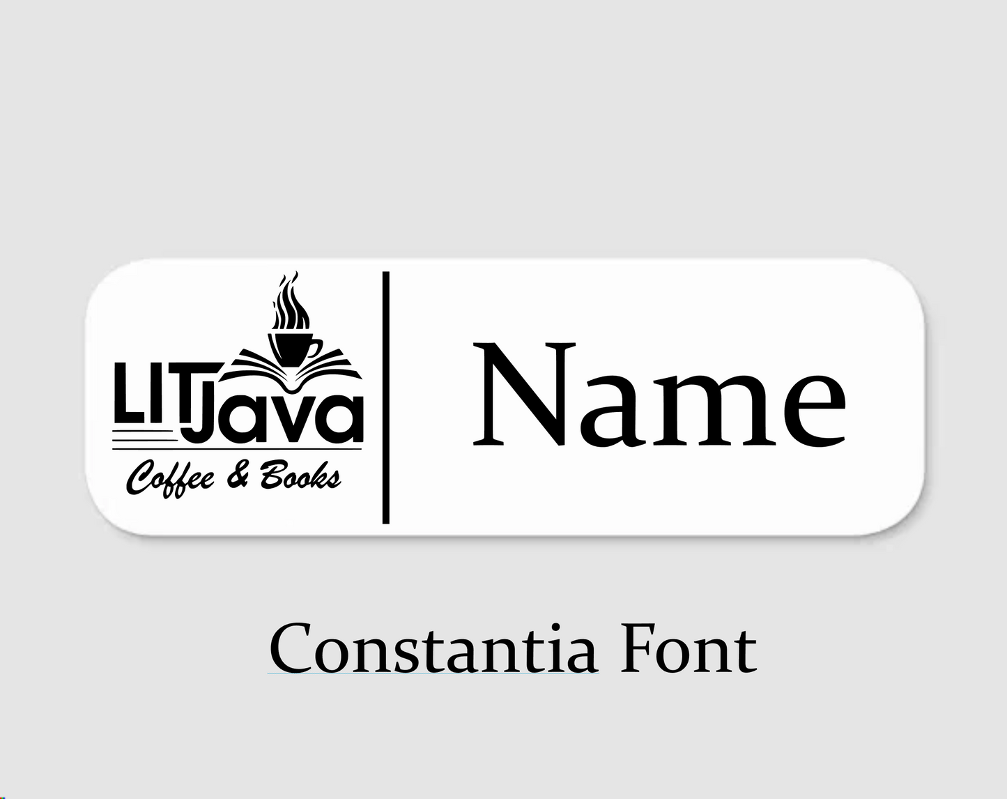 Lit Java- Name Badge