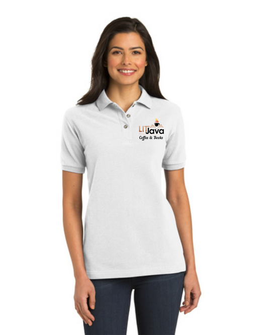 Lit Java - Ladies Polo-  White