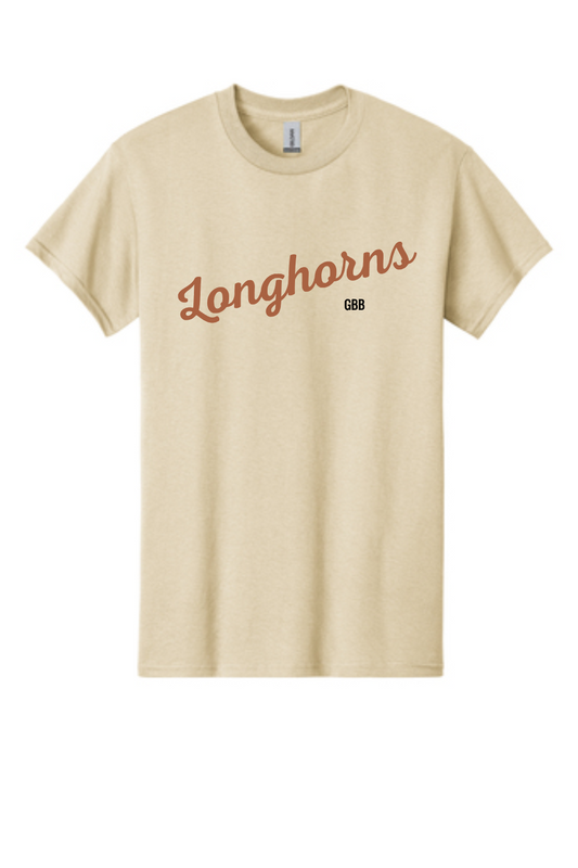 Dobie Basketball- Longhorns GBB Short Sleeve Cotton Tee- Sand
