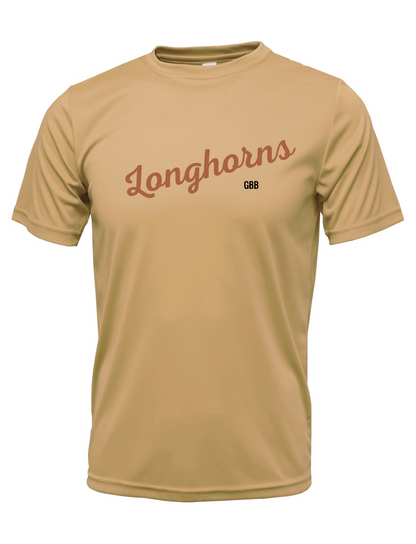 Dobie Basketball- Longhorns GBB Short Sleeve Performance Tee- Sand