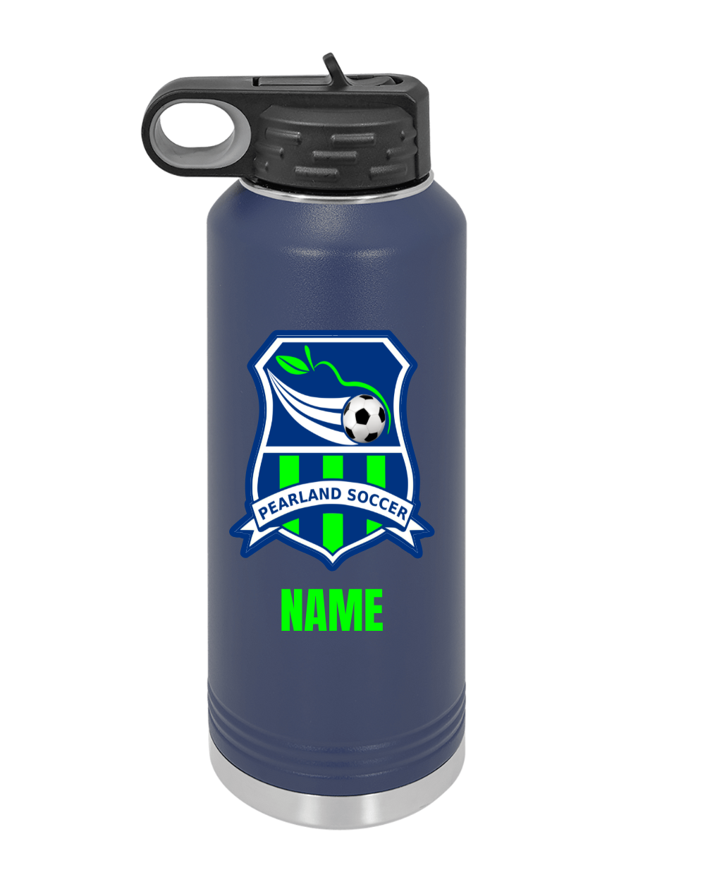 Pearland Soccer- 40 oz Water Bottle - Navy