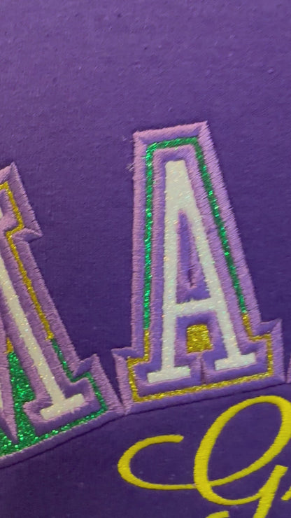 Sweatshirt- Mardi Gras Glitter Applique