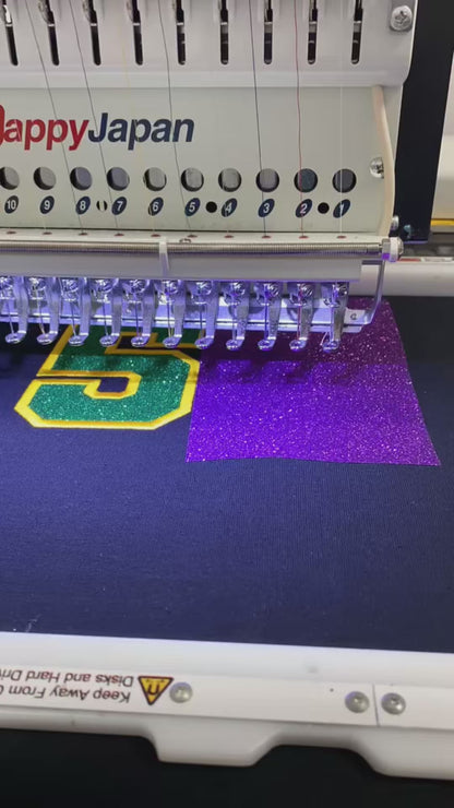 Sweatshirt-Mardi Gras Area Code Glitter Applique  Sweatshirt