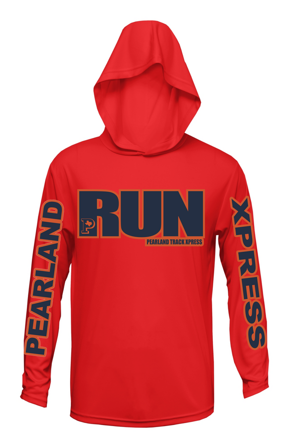 PTX-RUN  Hooded Longsleeve Performance Shirt- Red