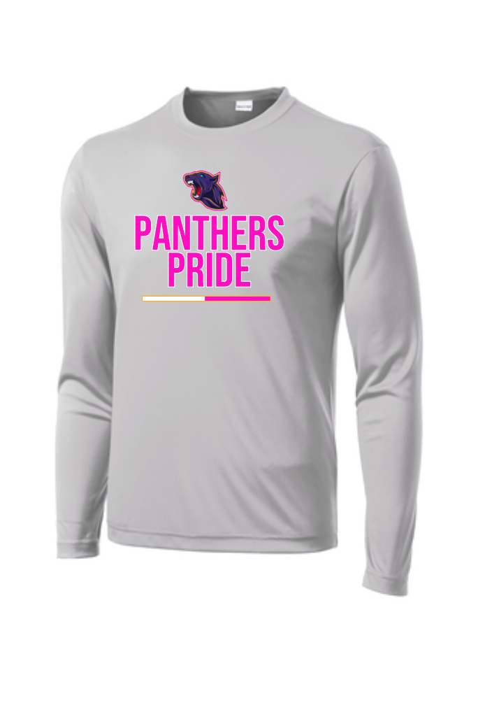 Rosenberg Panthers-Grey and Pink  LS Performance Tee