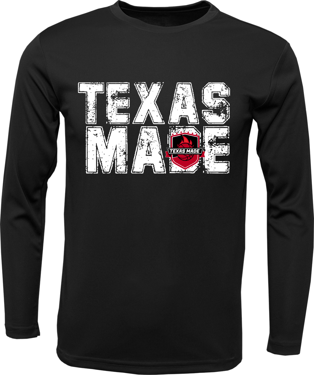 Texas Made- TEXAS MADE -Black Performance Longsleeve Tee