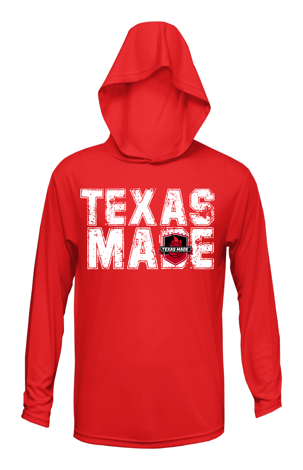 Texas Made- TEXAS MADE -Red Hooded Longsleeve Tee