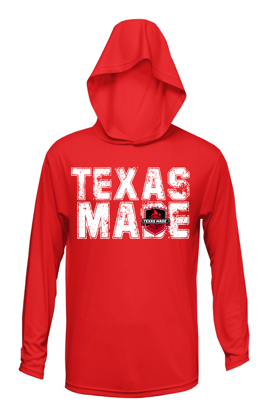 Texas Made- TEXAS MADE -Red Hooded Longsleeve Tee