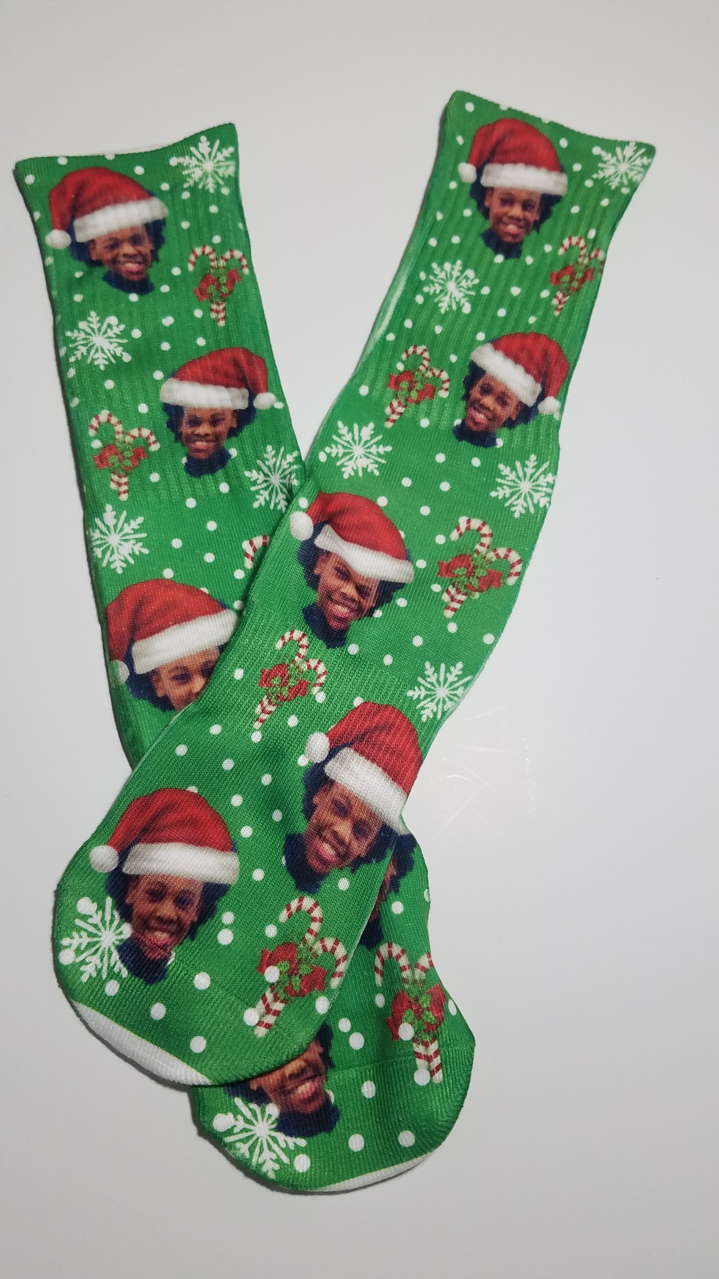 Christmas Photo Socks- Green