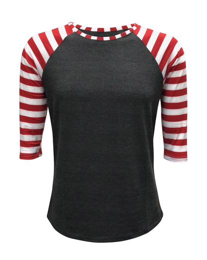 Candy Cane Raglan Charcoal -Candy Cane