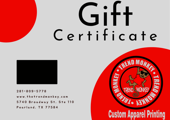 Trend Monkey Gifts & Apparel Gift Certificate