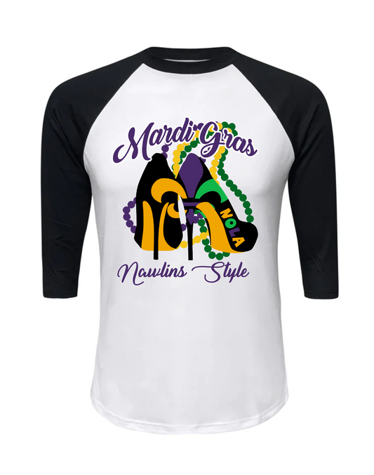 Mardi Gras Raglan - Mardi Gras Heels