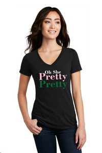 Graphic Tee-Oh She Pretty Pretty- Pink and Green