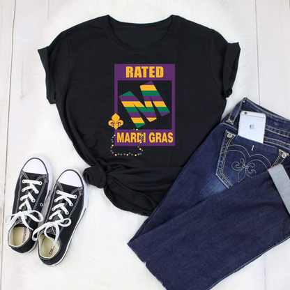 Mardi Gras Tee- Rated M for Mardi Gras