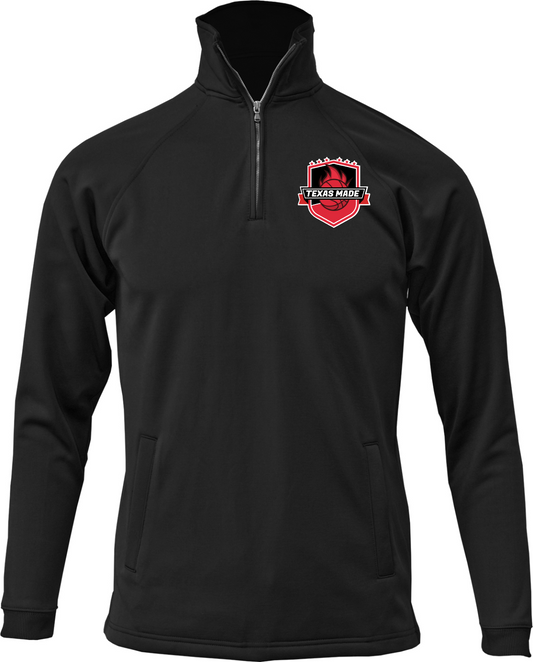 Texas Made- Black  1/4 Zip Pullover Sweatshirt