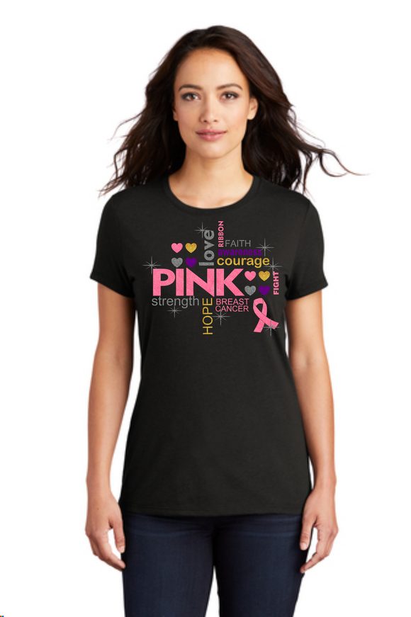 Fight Breast Cancer  Glitter Tee