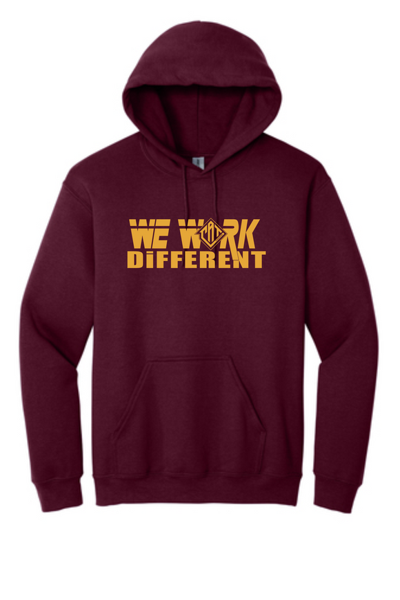 Cat Takeover - We Work Different- Maroon Hoodie