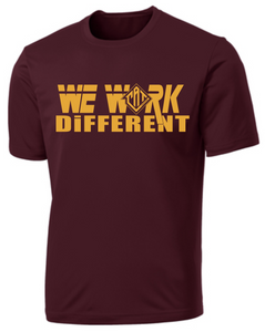 Cat Takeover-  Maroon Performance Tee - We Work Different
