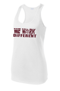 Cat Takeover- White Racerback Tanktop- We Work Different