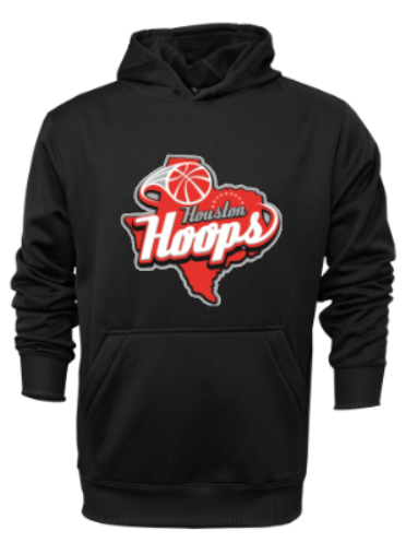 Houston Hoops Performance Hoodie- Black