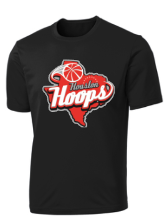 Houston Hoops Performance Tee- Black