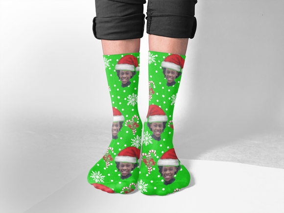 Christmas Photo Socks- Green
