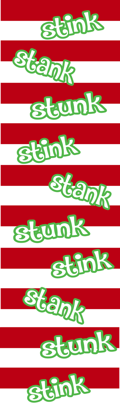 Christmas Socks- Stink , Stank, Stunk, Red Stripe