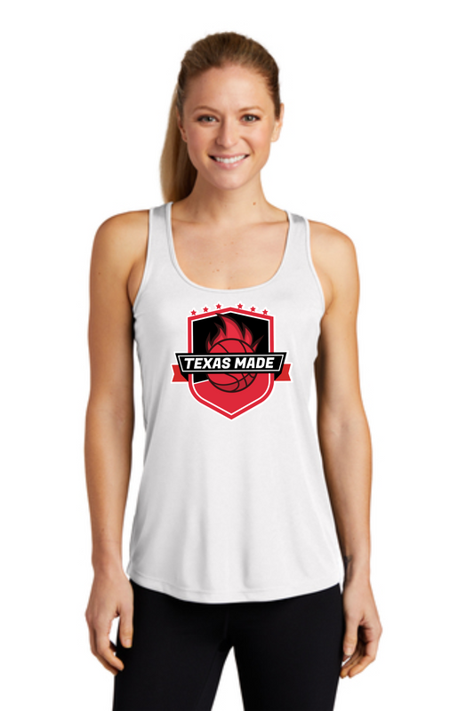 TX Made- White Racerback Tanktop